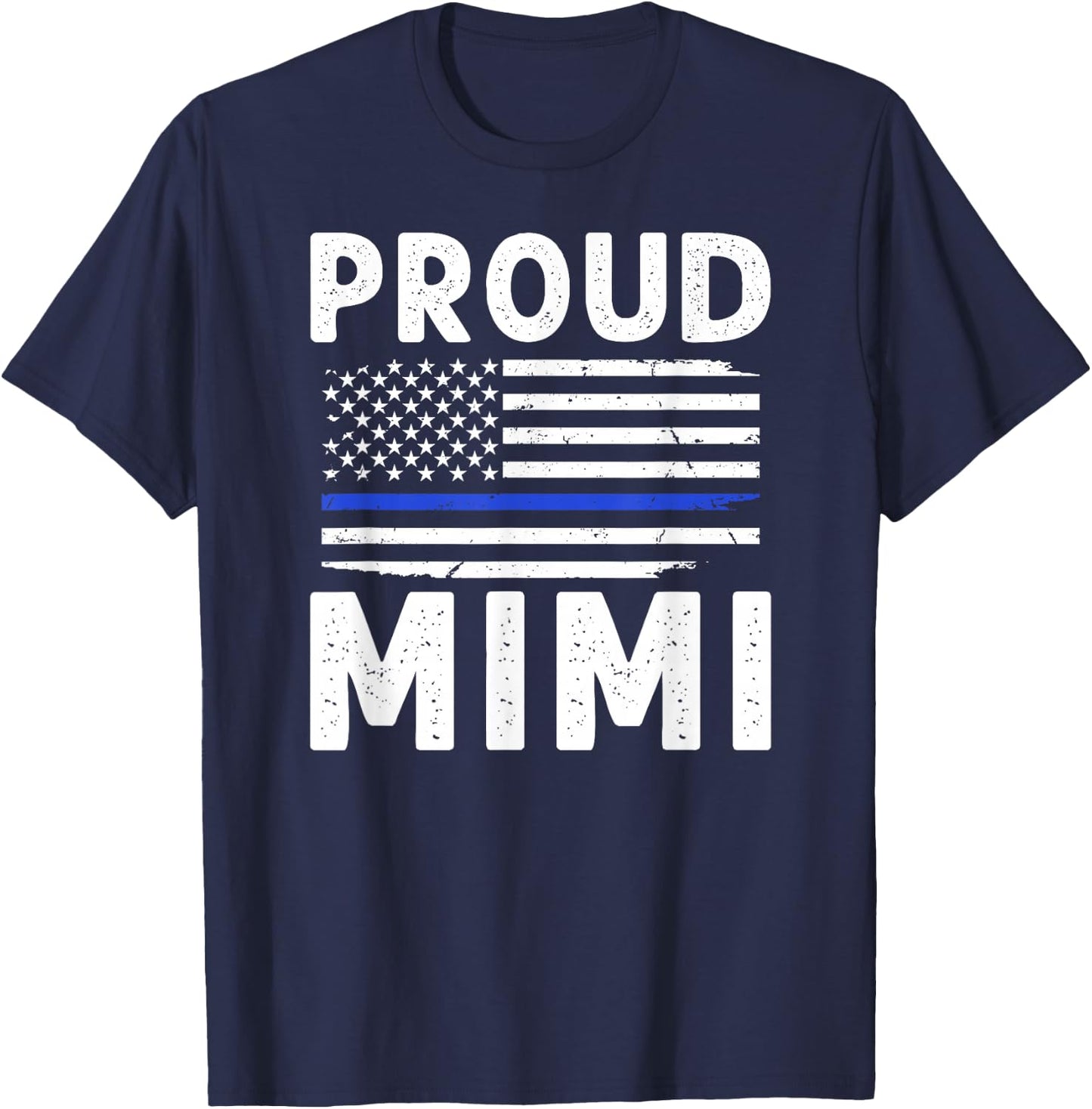 Police Mimi US Flag Policeman Mimi Of A Police Officer Mimi T-Shirt - T-Shirt | Navy