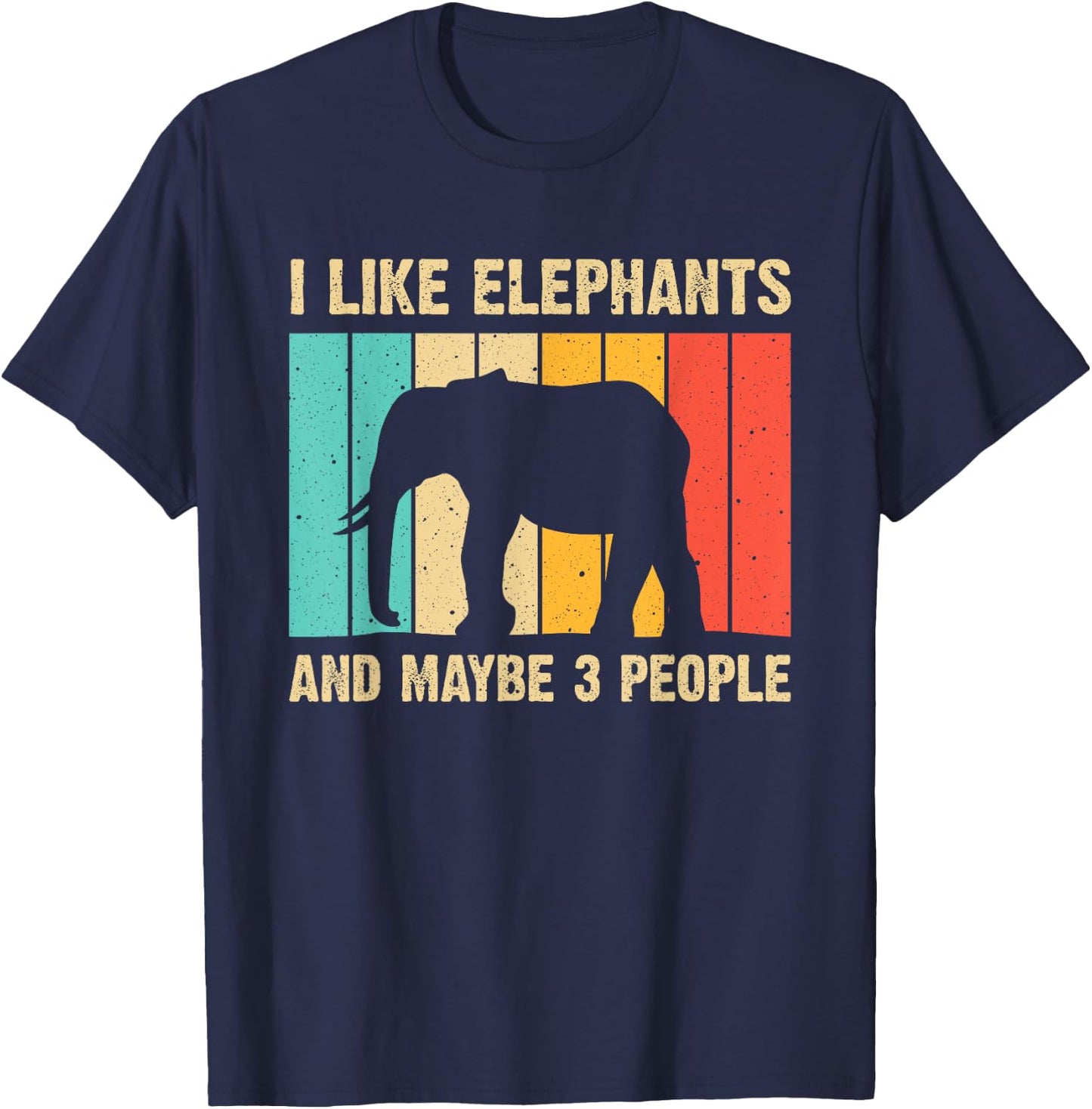 Funny Elephant Design Men Women Boys Girls Elephant Lover T-Shirt - T-Shirt | Navy