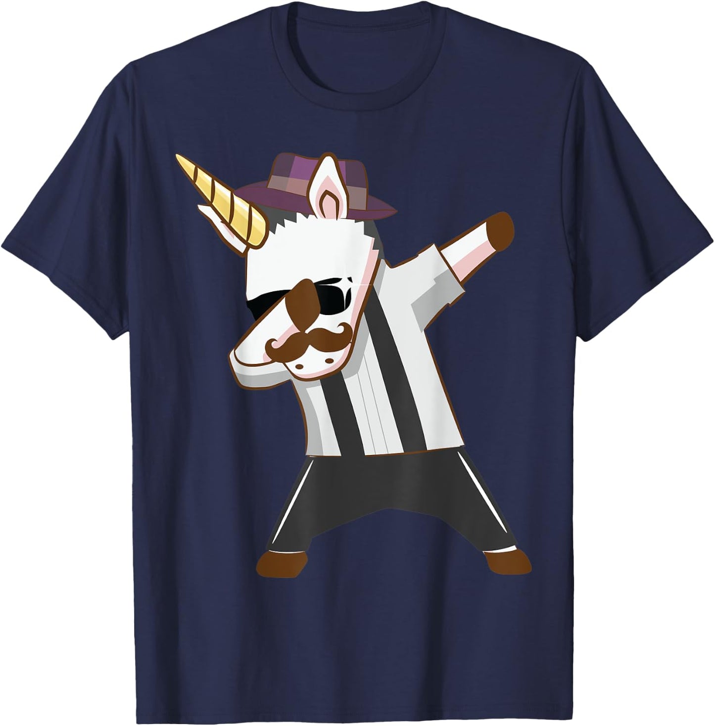 Unicorn Shirt , Funny Mustache Unicorn Dabbing Shirt T-Shirt - T-Shirt | Navy