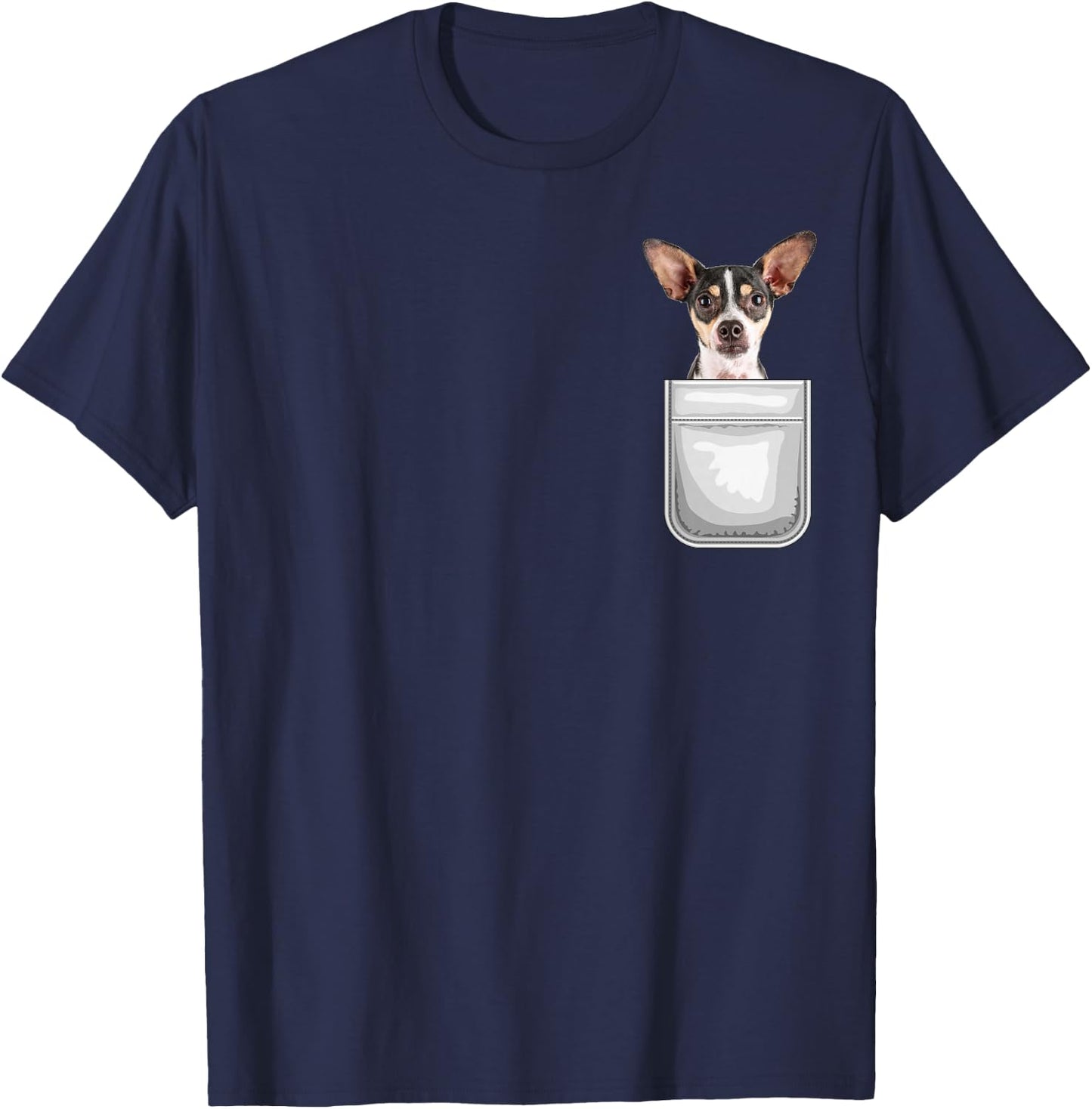 Rat Terrier Puppy Dog in Your Pocket T-Shirt - T-Shirt | Navy