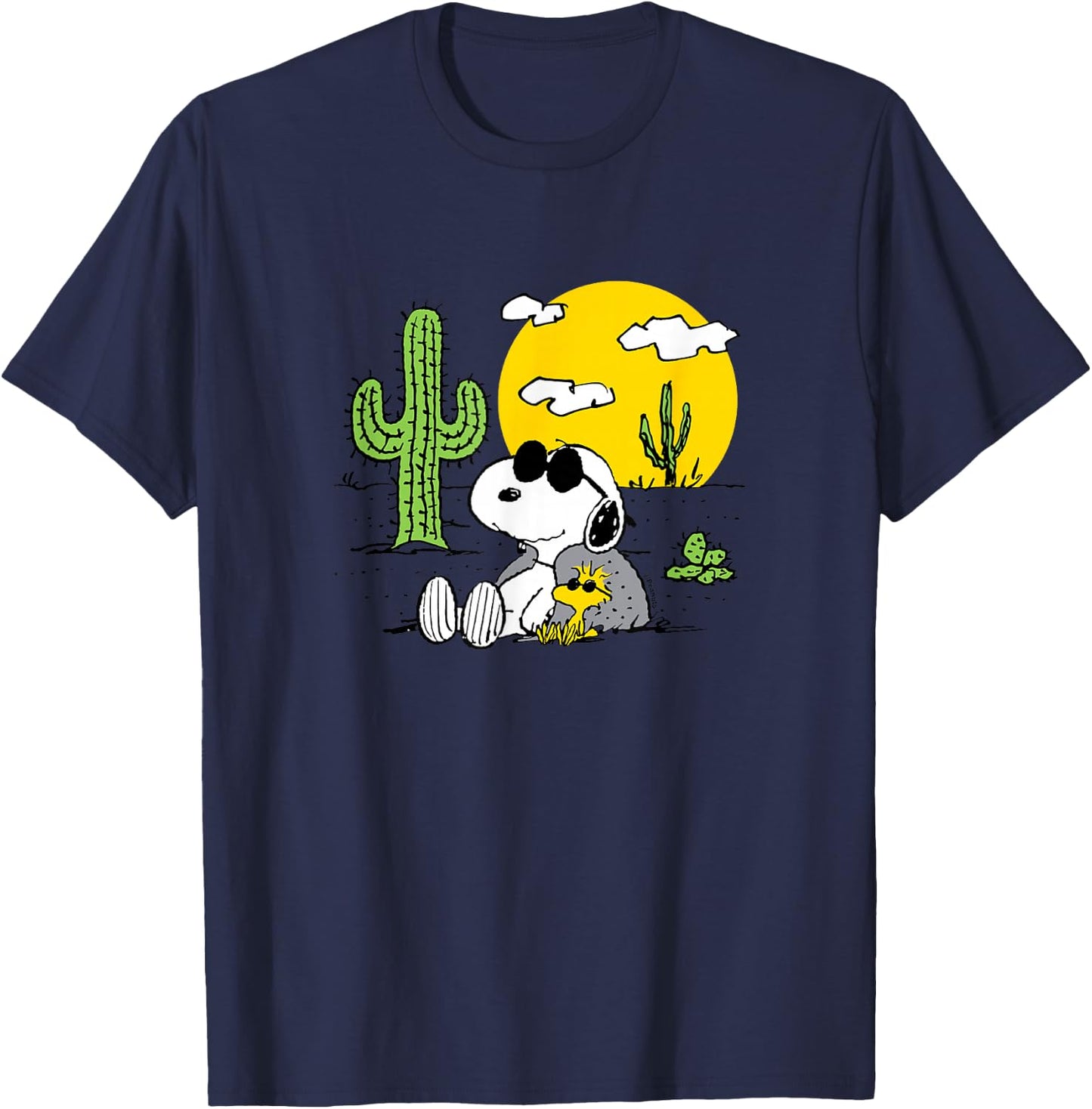 Peanuts - Summer - Snoopy & Woodstock Desert T-Shirt - T-Shirt | Navy