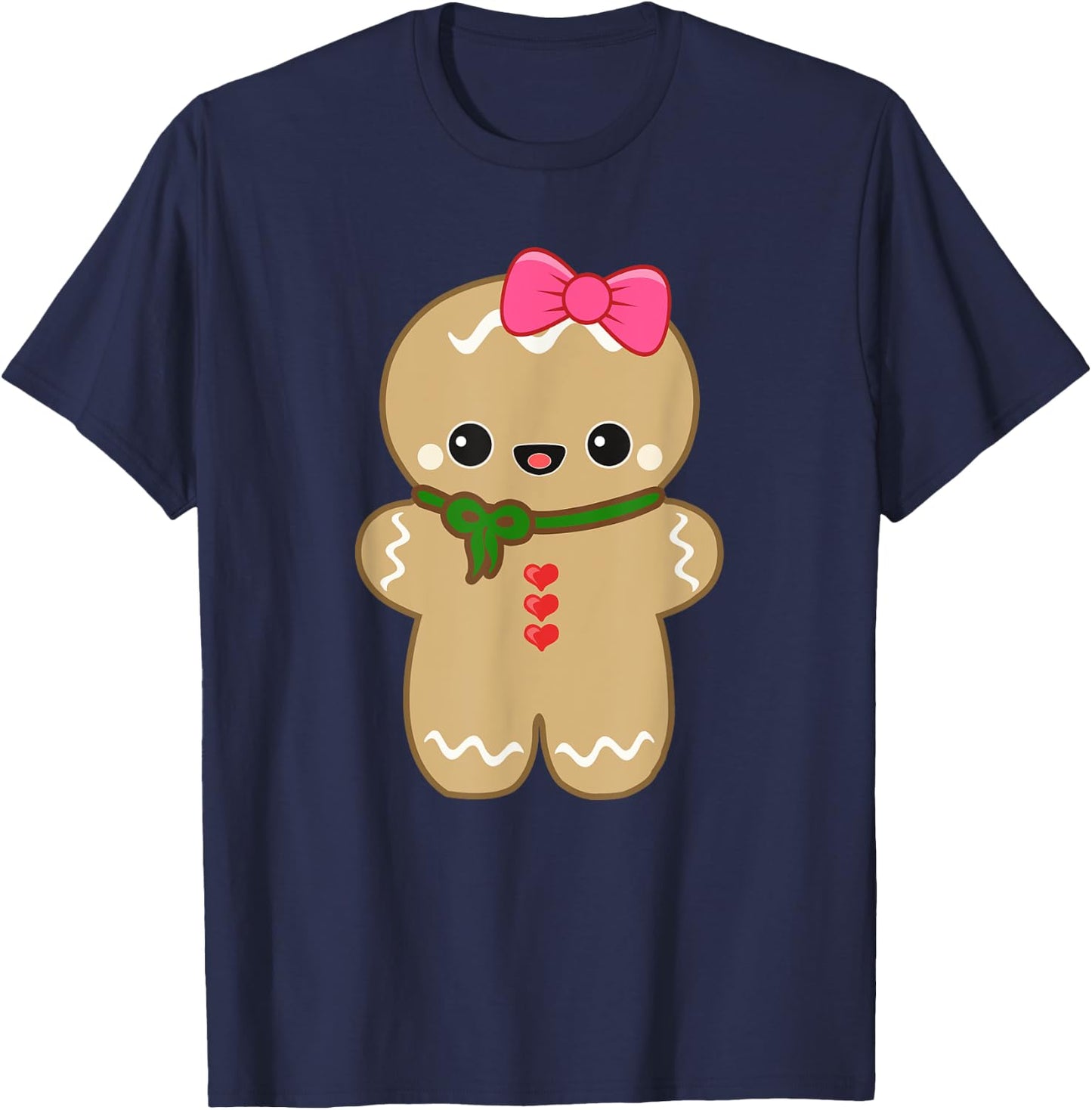 Funny Christmas Cookie Gingerbread Cute Girl Women kids Gift T-Shirt - T-Shirt | Navy