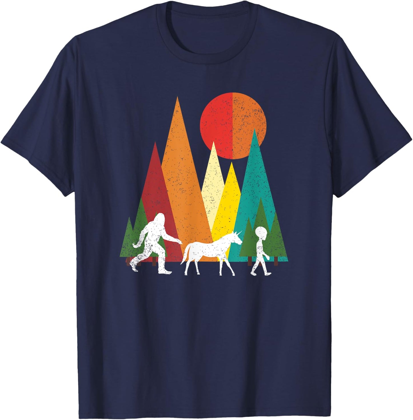 Bigfoot alien unicorn alien fantasy Gift T-Shirt - T-Shirt | Navy