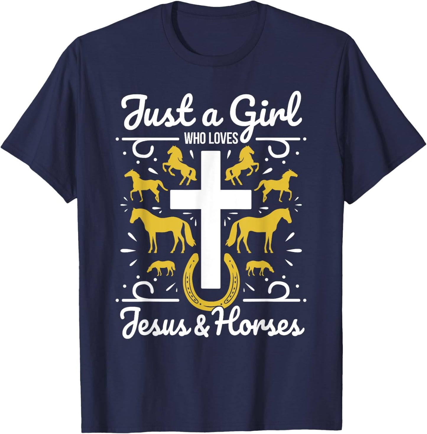 Horse Rider - Jesus & Horses T-Shirt - T-Shirt | Navy