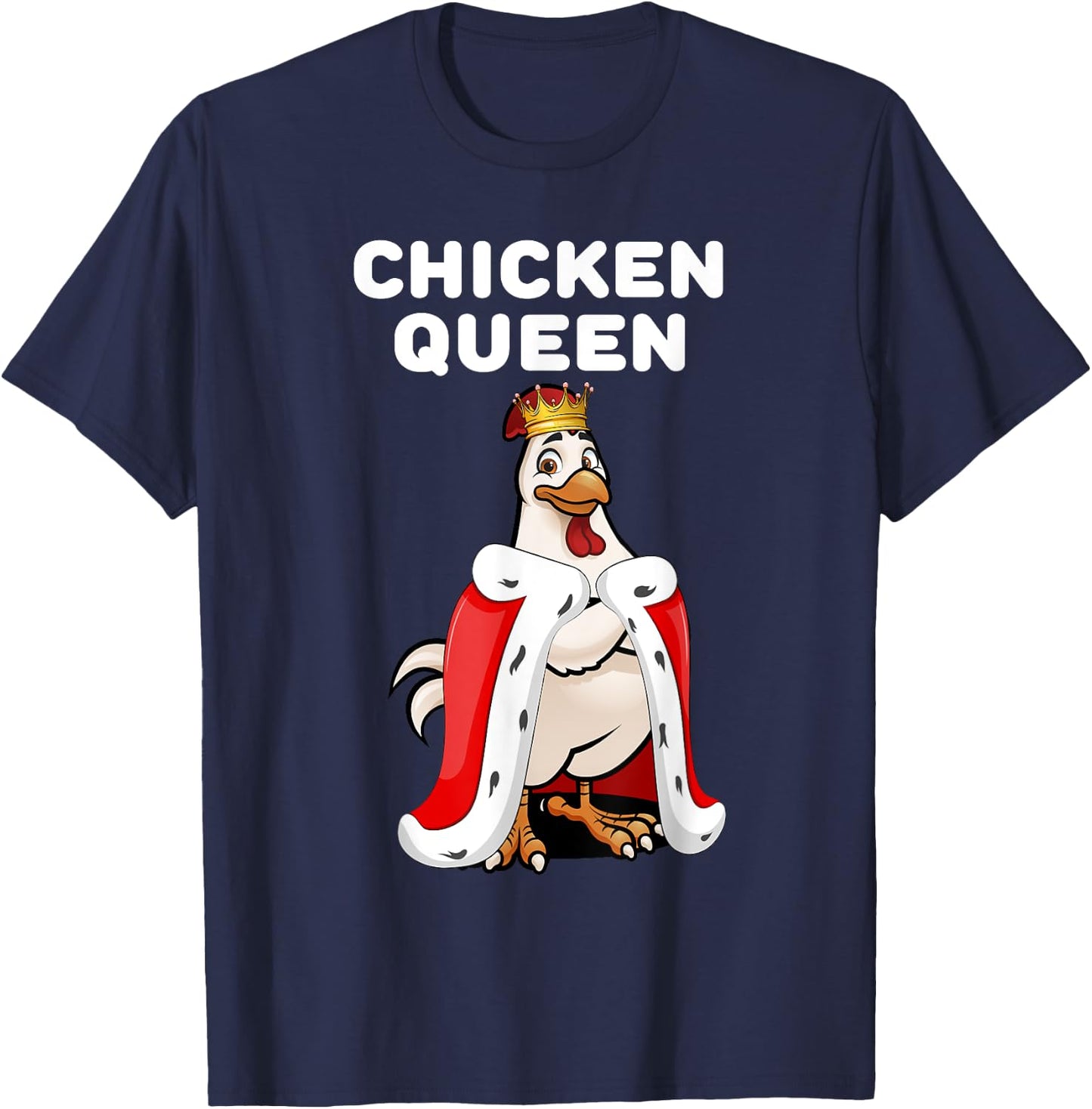 Chicken Queen | Chicken | Girls Chicken T-Shirt - T-Shirt | Navy