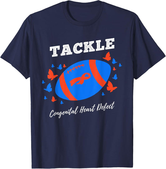 Tackle Congenital Heart Defect for CHD Awareness T-Shirt - T-Shirt | Navy