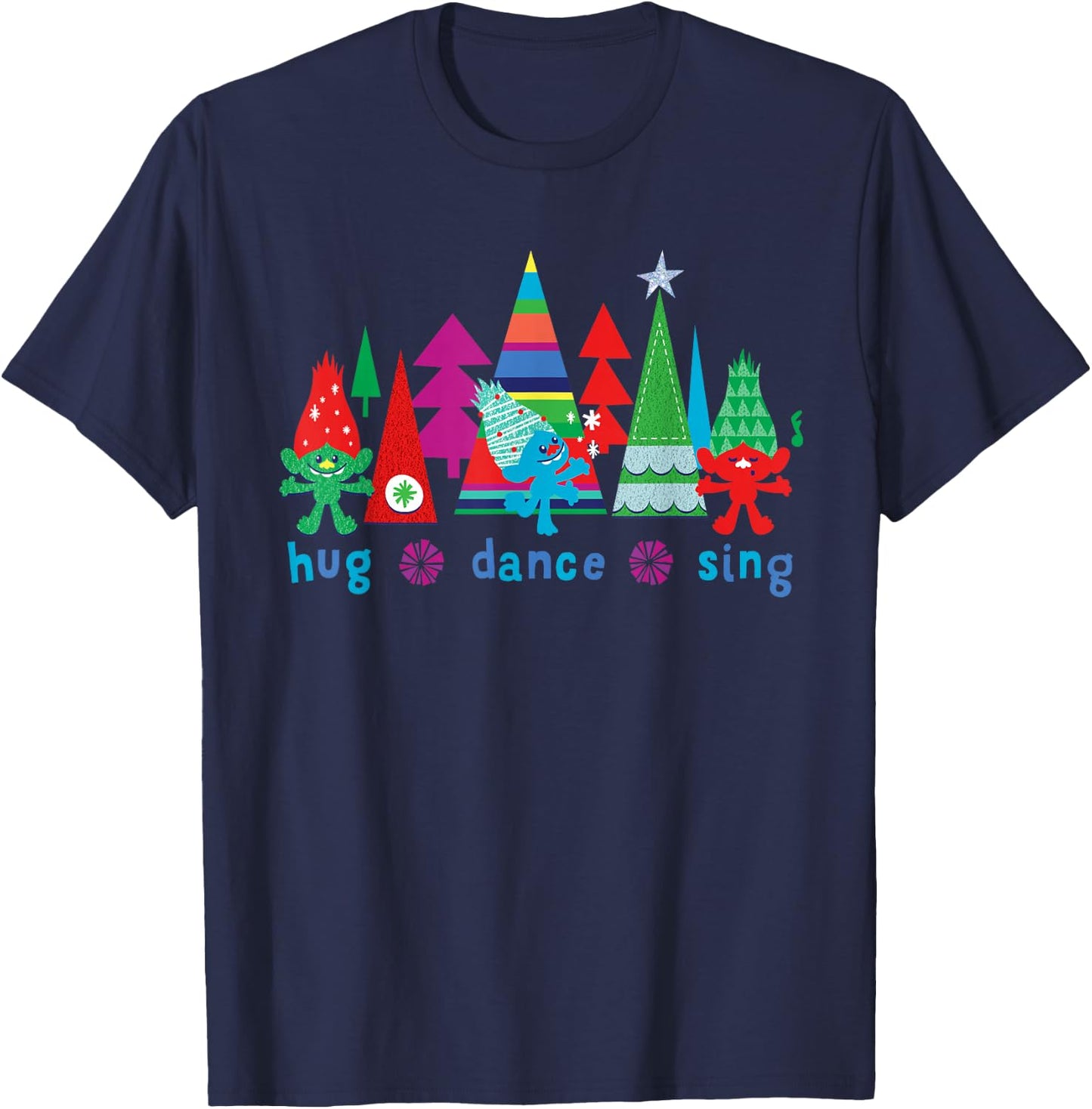 DreamWorks' Trolls Hug Dance Sing Holiday T-Shirt - T-Shirt | Navy