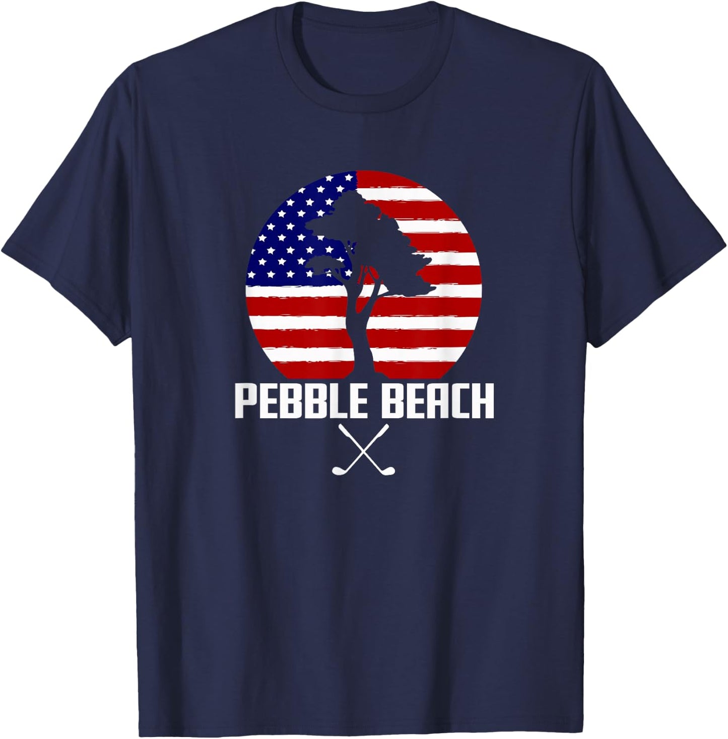 Pebble Beach Golf | Cypress Tree T-Shirt - T-Shirt | Navy