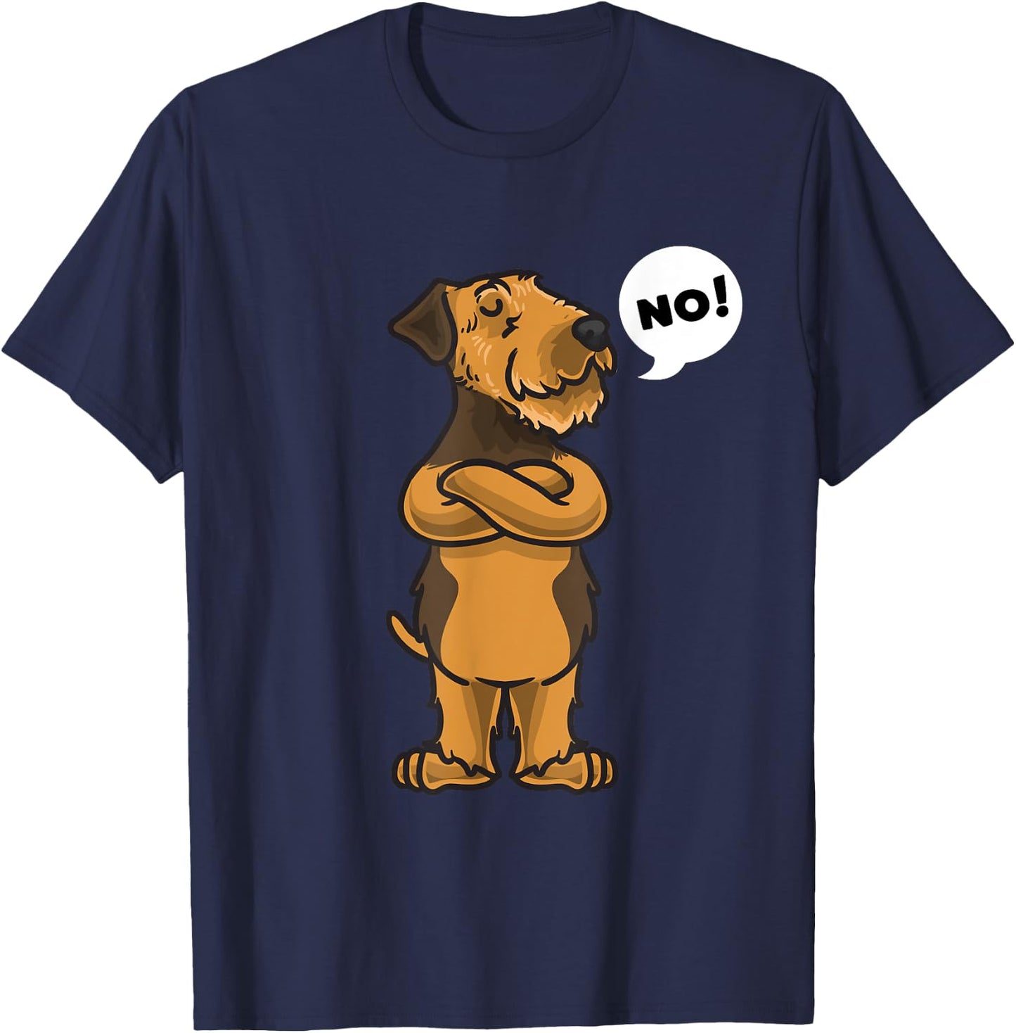 Stubborn Airedale Terrier Dog Women Girls Kids T-Shirt - T-Shirt | Navy