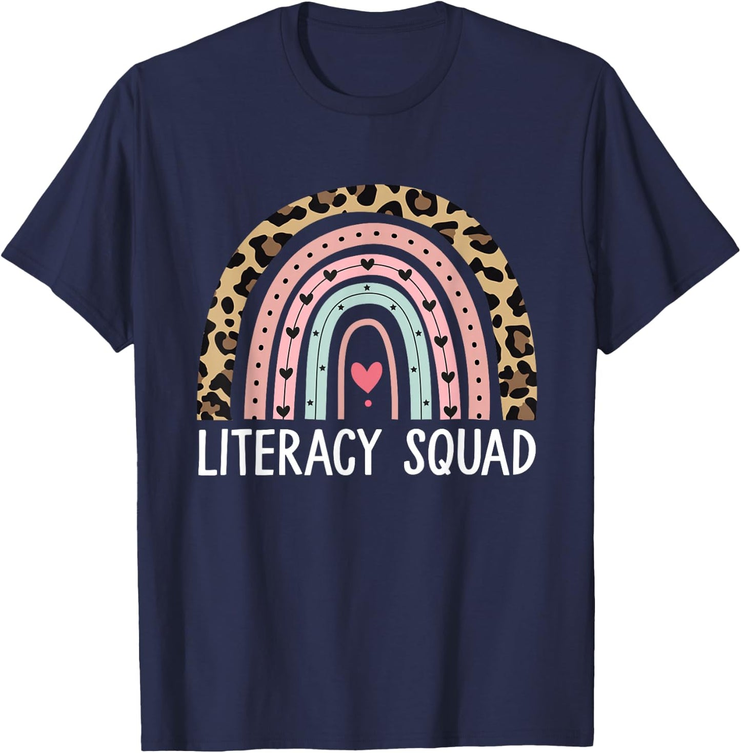 Literacy Squad Coach Reading School Librarian Teacher T-Shirt - T-Shirt | Navy