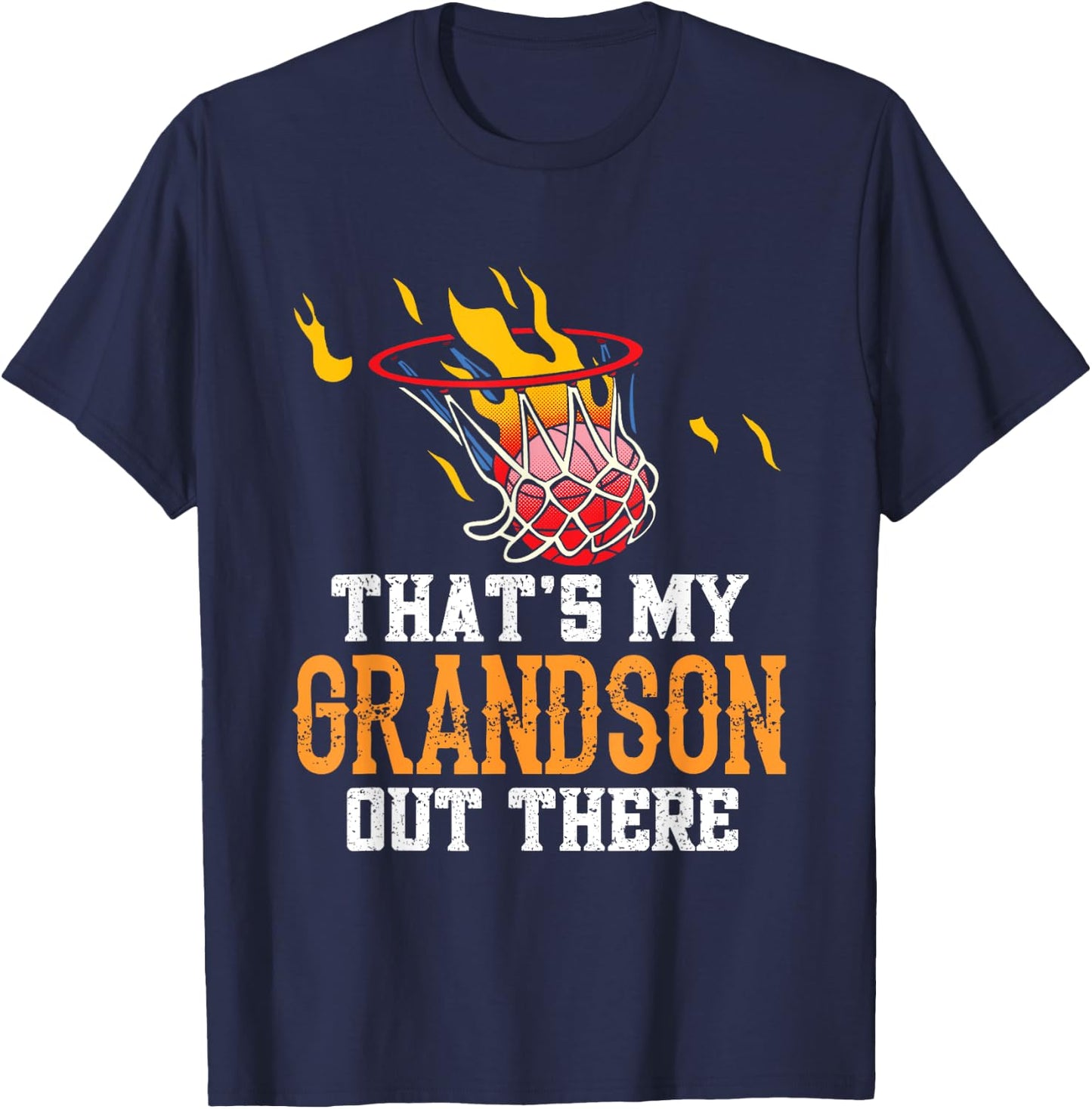 That's My Grandson Out There Basketball Sports Athlete Field T-Shirt - T-Shirt | Navy