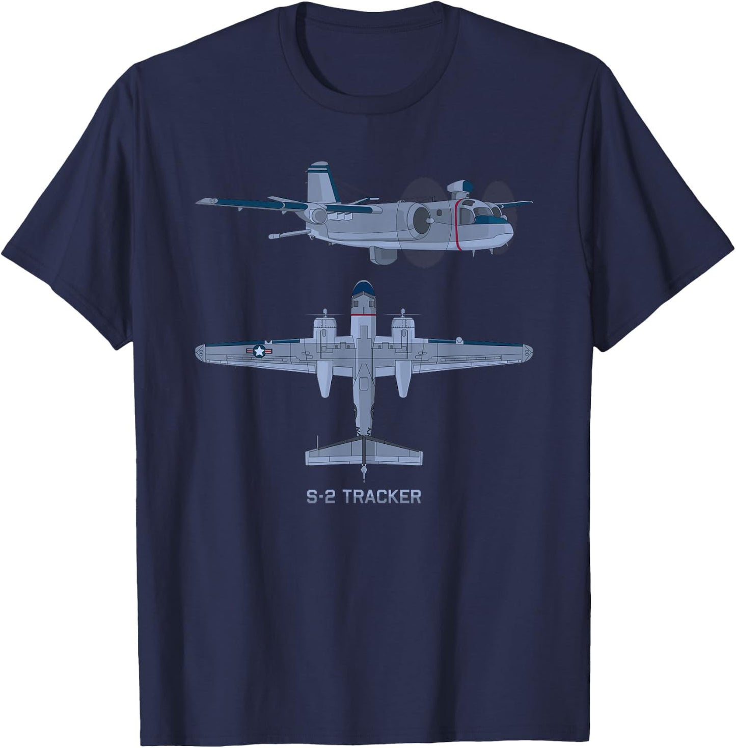 S-2 Tracker Anti-submarine Warfare ASW Aircraft Diagram T-Shirt - T-Shirt | Navy