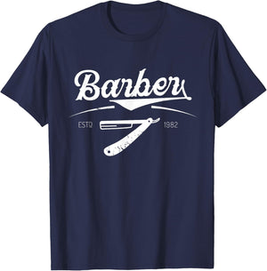 Barber barber shop barber profession T-Shirt - T-Shirt | Navy