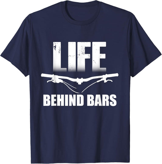 Mountain Biking T shirt - Life Behind Bars & T-Shirt - T-Shirt | Navy