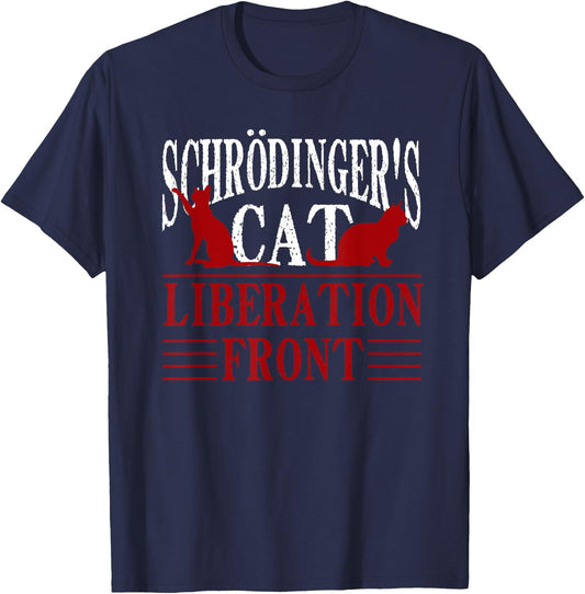 Schrödingers Cat Liberation Front Atom Schrodingers Cat T-Shirt - T-Shirt | Navy