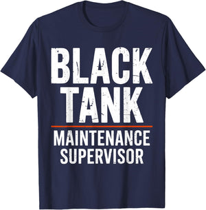Black Tank Maintenance Supervisor Funny Campers Tank Boss T-Shirt - T-Shirt | Navy