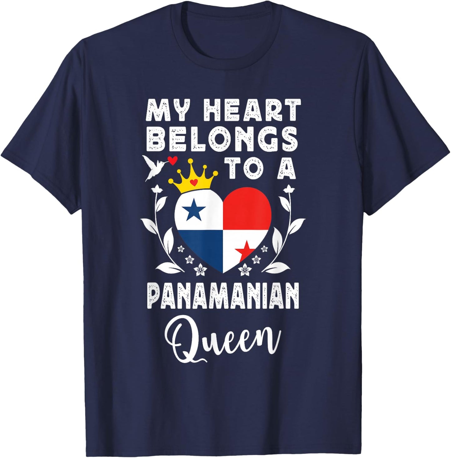 Panamanian Queen Panamanian Wife Girlfriend Panama Flag T-Shirt - T-Shirt | Navy