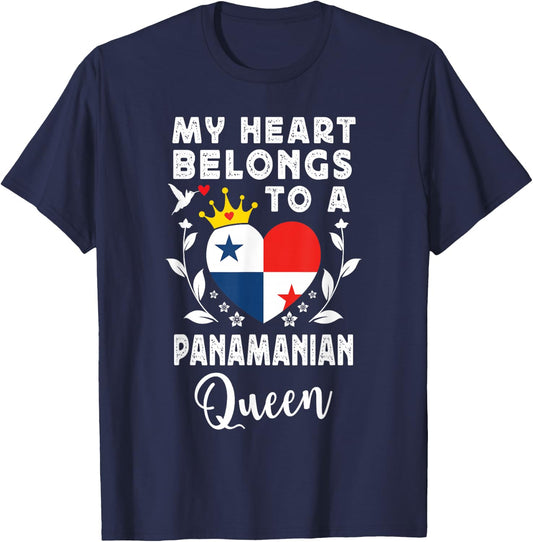 Panamanian Queen Panamanian Wife Girlfriend Panama Flag T-Shirt - T-Shirt | Navy