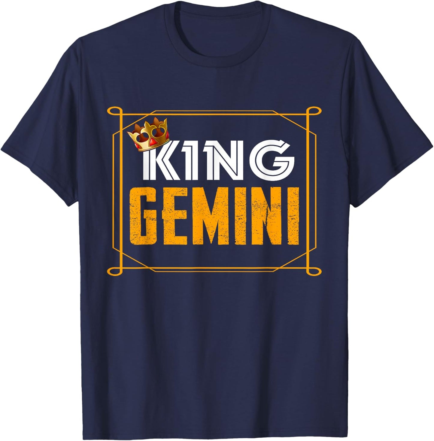 Funny King Gemini Zodiac Sign June May Birthday Boys Men T-Shirt - T-Shirt | Navy