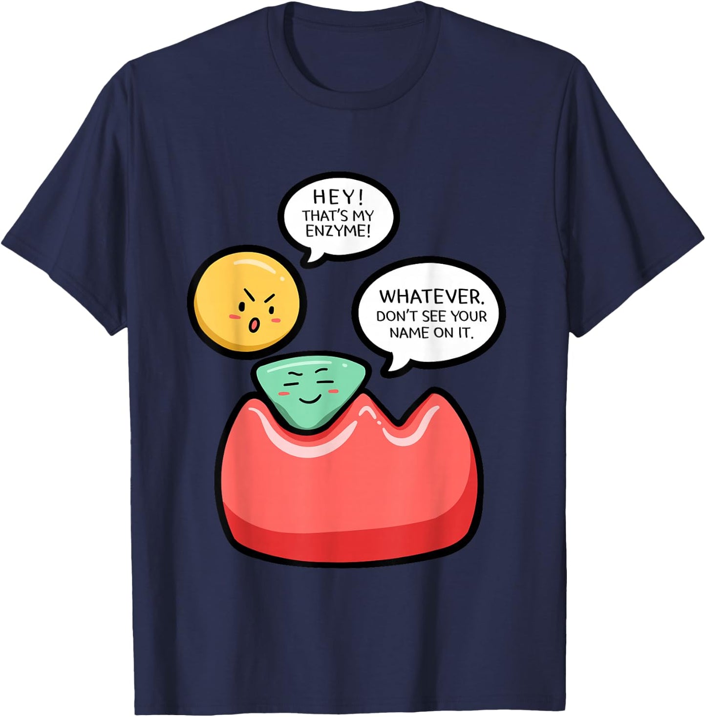 Biology Enzymes Science Biological Molecule Biologist Gift T-Shirt - T-Shirt | Navy