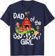 Dad of The Birthday Girl Cow Shirt Farm Barnyard Party Gift T-Shirt - T-Shirt | Navy