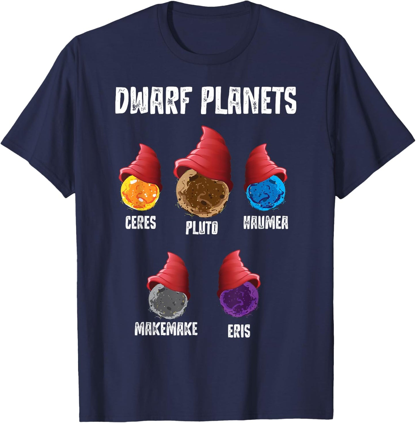 Solar System Dwarf Planets Outer Space Astronaut T-Shirt - T-Shirt | Navy