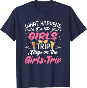 Girls Trip Funny Girls Vacation Holidays Weekend Trip T-Shirt - T-Shirt | Navy