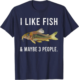 Funny I Like Corydoras Catfish Fish And Maybe 3 People T-Shirt - T-Shirt | Navy