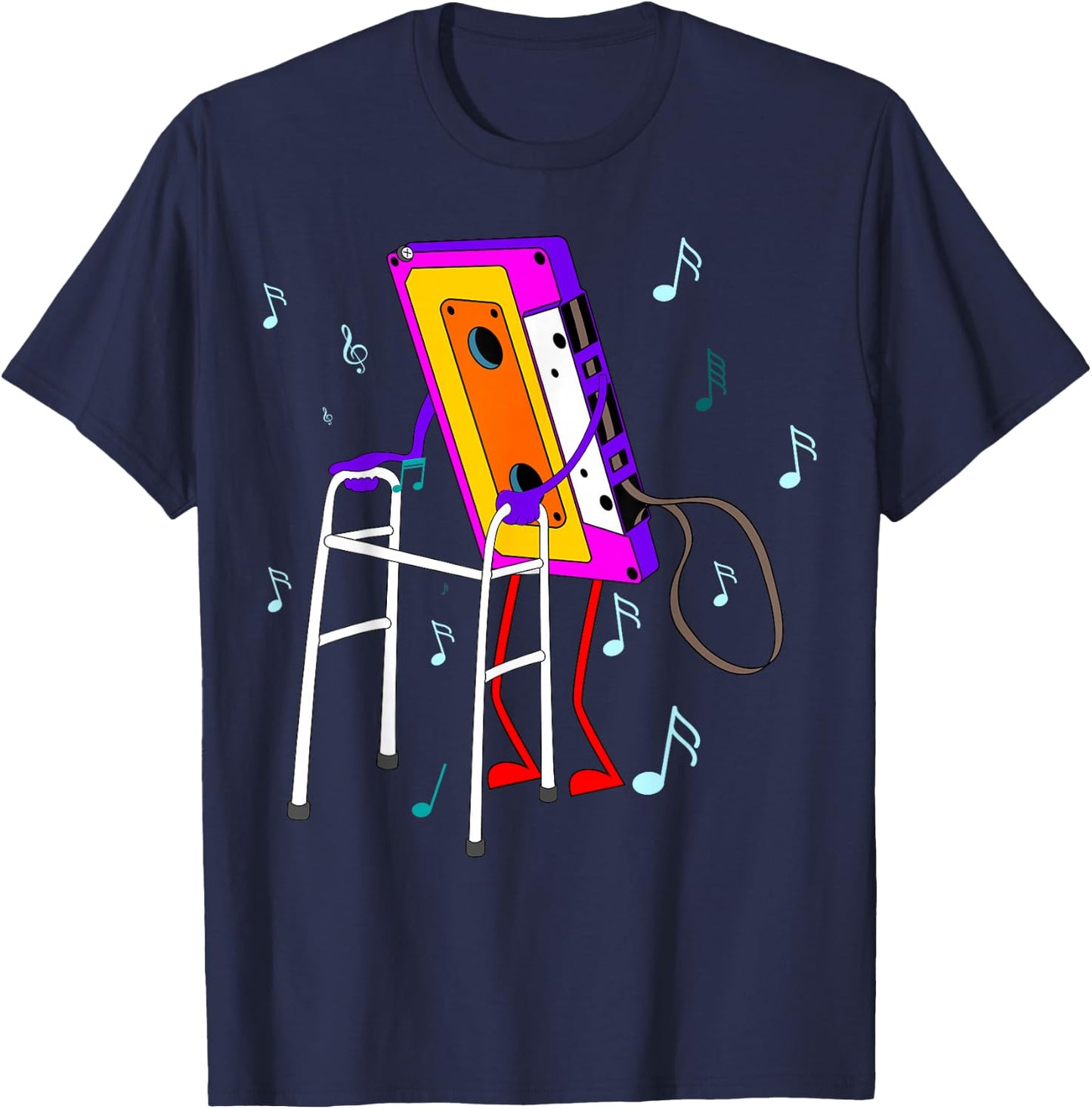 Cassette Tape Retro Vintage 70's 80's 90's Music T-Shirt - T-Shirt | Navy