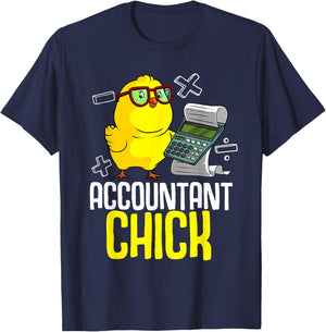 Cute Accounting Lover Graduate Accountancy Designs Funny Accountant Chick Gift CPA Bookkeeper Auditor Women T-Shirt - T-Shirt | Navy