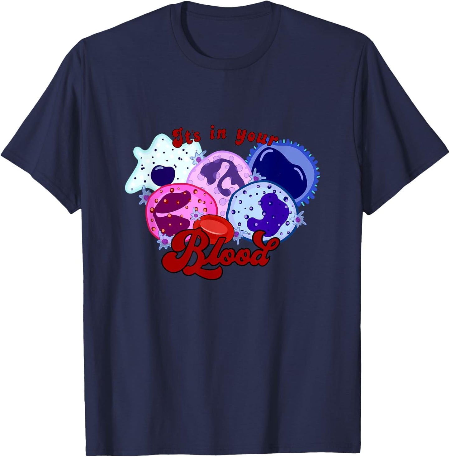 Cartoon blood cell T-Shirt - T-Shirt | Navy