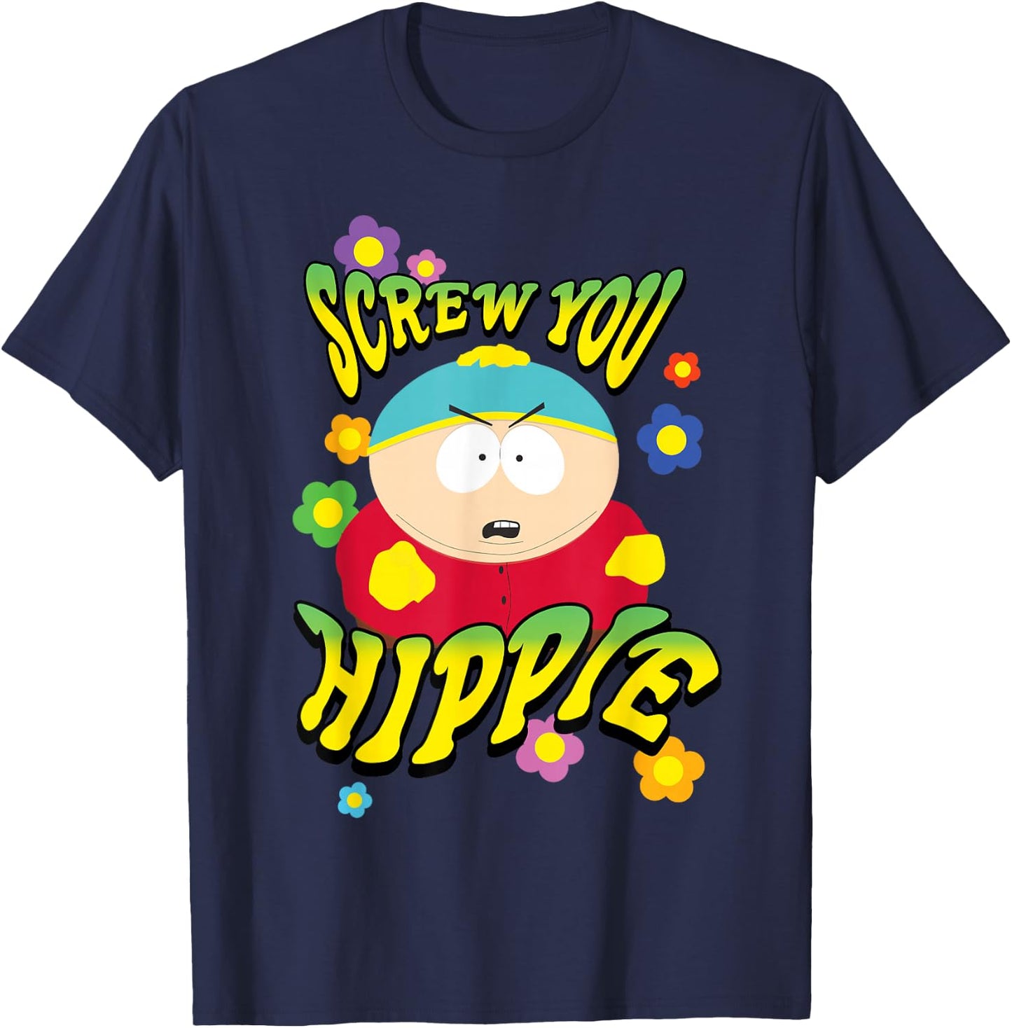 South Park Screw You Hippie Eric Cartman T-Shirt - T-Shirt | Navy
