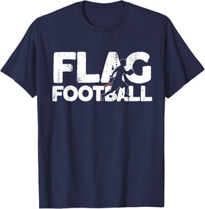 Flag Football Silhouette on Flag Football T-Shirt - T-Shirt | Navy