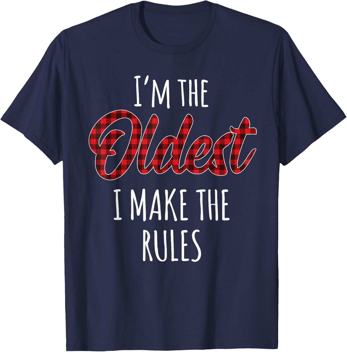 Youngest Child Rules Dont Apply to Me Christmas Sibling T-Shirt - T-Shirt | Navy