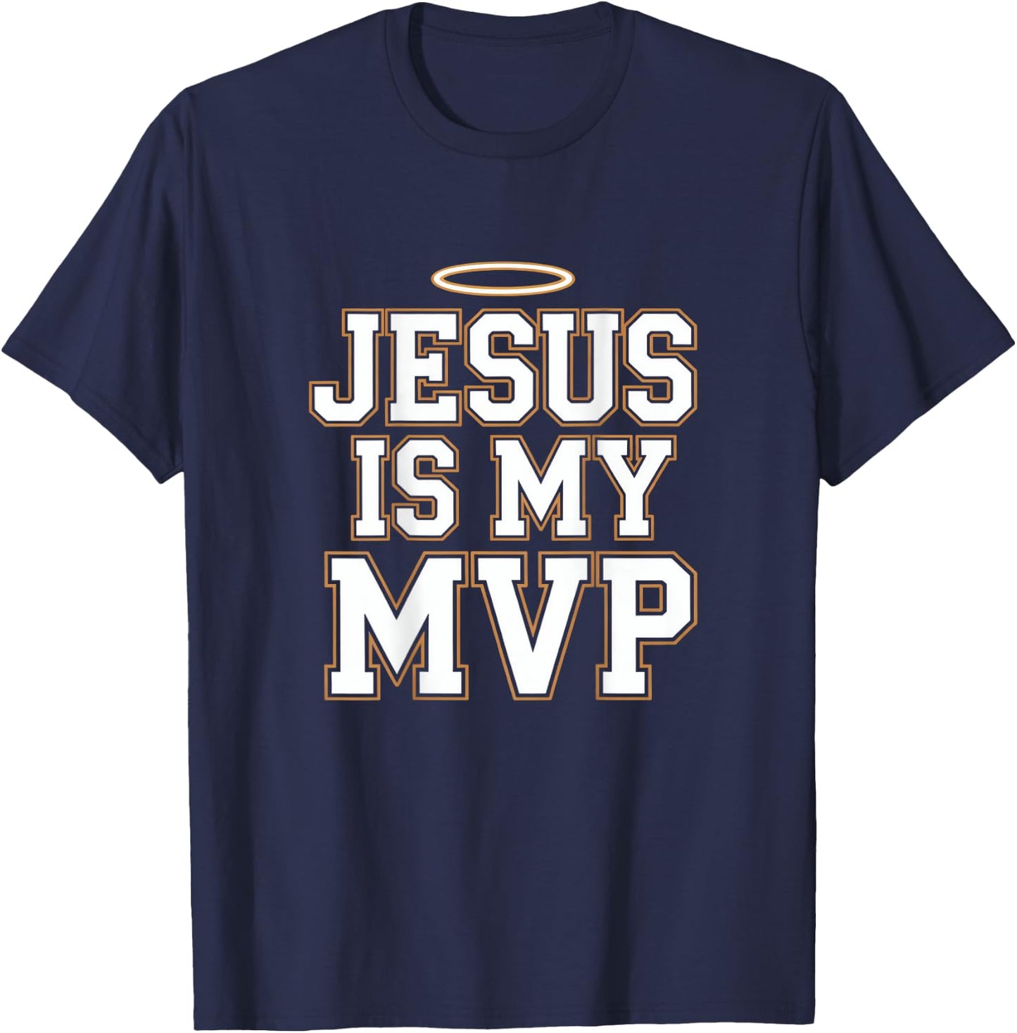 Jesus Is My MVP Perfect Christian Baseball Sport Gifts Men T-Shirt - T-Shirt | Navy