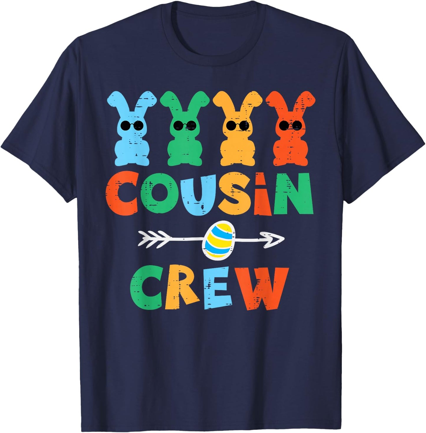 Cousin Crew Easter Bunnies Cute Rabbit Boys Kids Toddler T-Shirt - T-Shirt | Navy