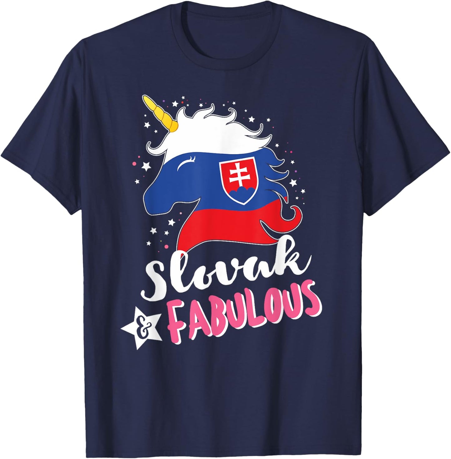Slovak Unicorn Slovakia Flag T-Shirt - T-Shirt | Navy