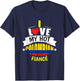 Cute I Love My Hot Colombian Fiance Colombia Gift T-Shirt - T-Shirt | Navy