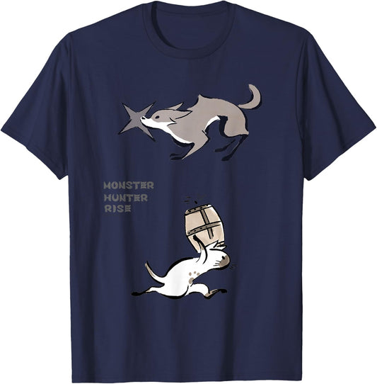 MONSTER HUNTER RISE Palico&Palamute T-Shirt - T-Shirt | Navy