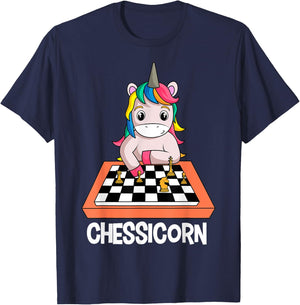 Chessicorn Chess Players Unicorn Lovers T-Shirt - T-Shirt | Navy