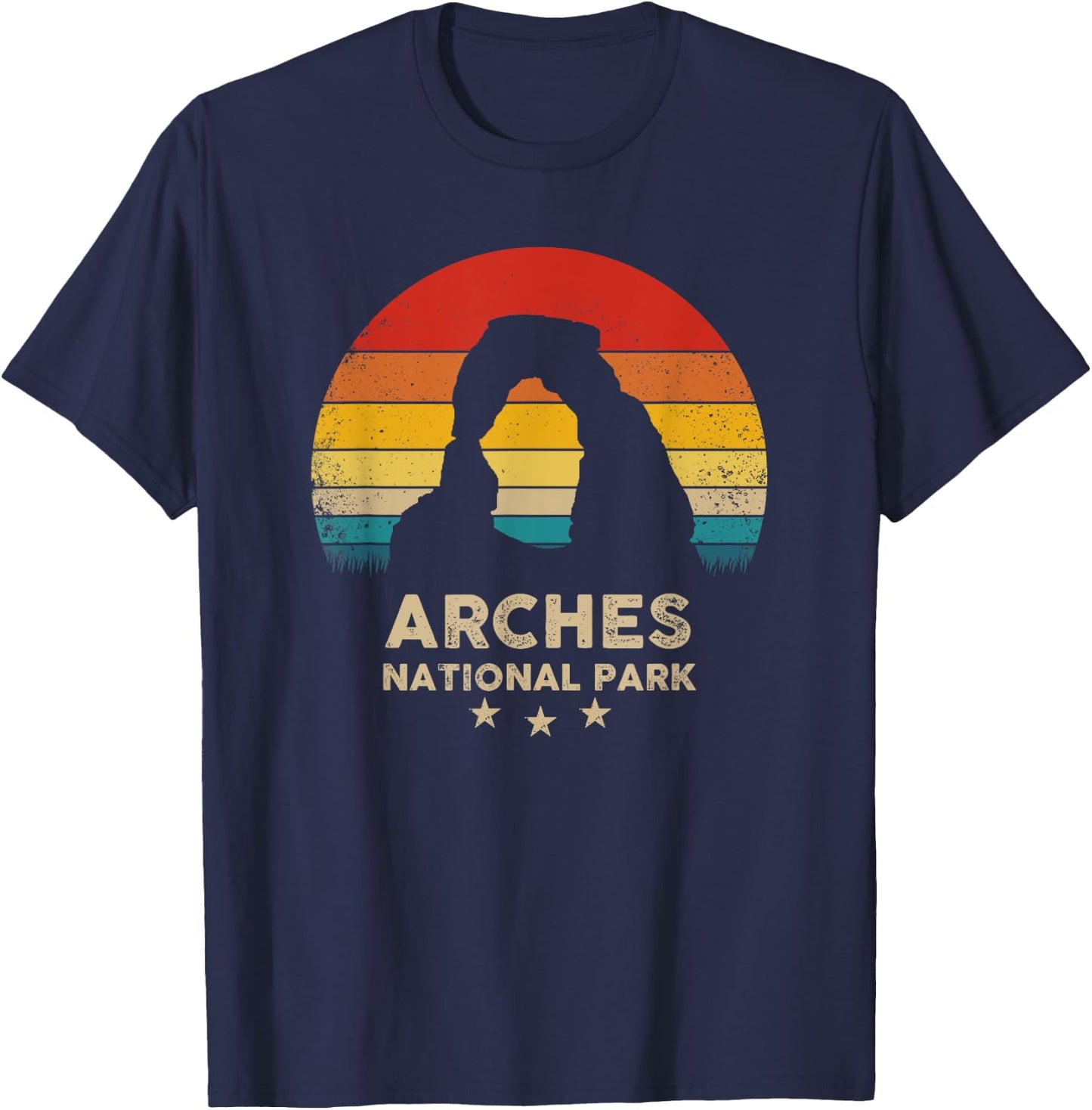 Arches - National Park Retro Souvenir T-Shirt - T-Shirt | Navy