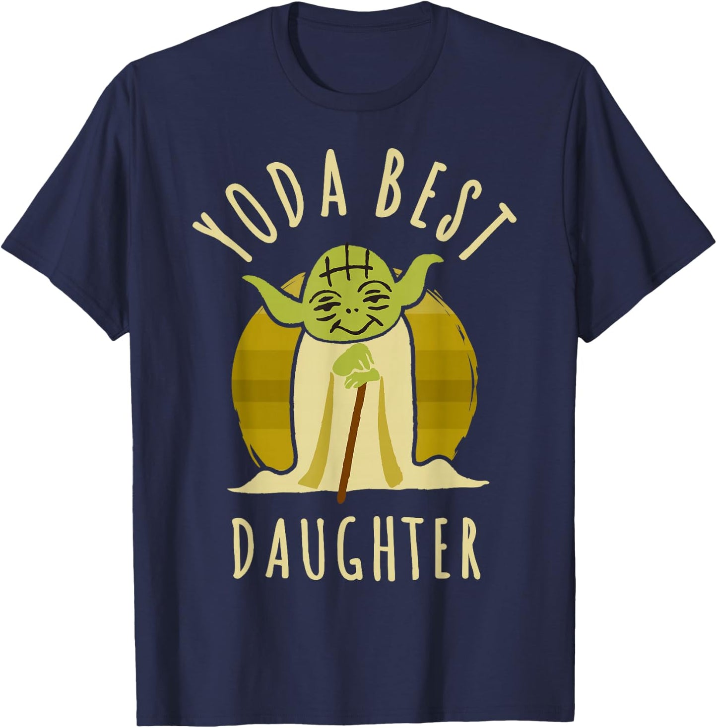 Star Wars Yoda Best Daughter Cartoon Yoda T-Shirt - T-Shirt | Navy