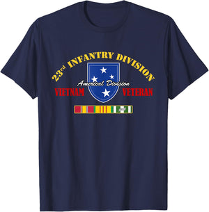 23RD INFANTRY DIVISION Vietnam Veteran T-Shirt - T-Shirt | Navy