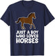 Horse Boy Just a Boy Who Loves Horses T-Shirt - T-Shirt | Navy