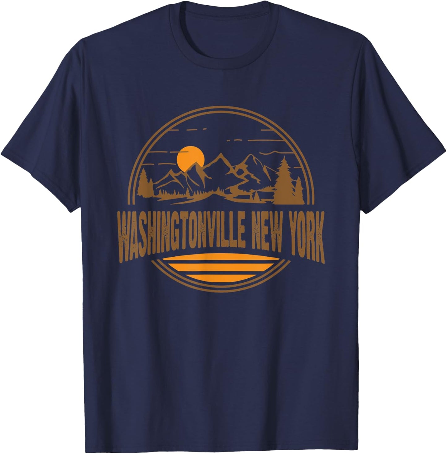 Vintage Washingtonville New York Mountain Hiking Print T-Shirt - T-Shirt | Navy