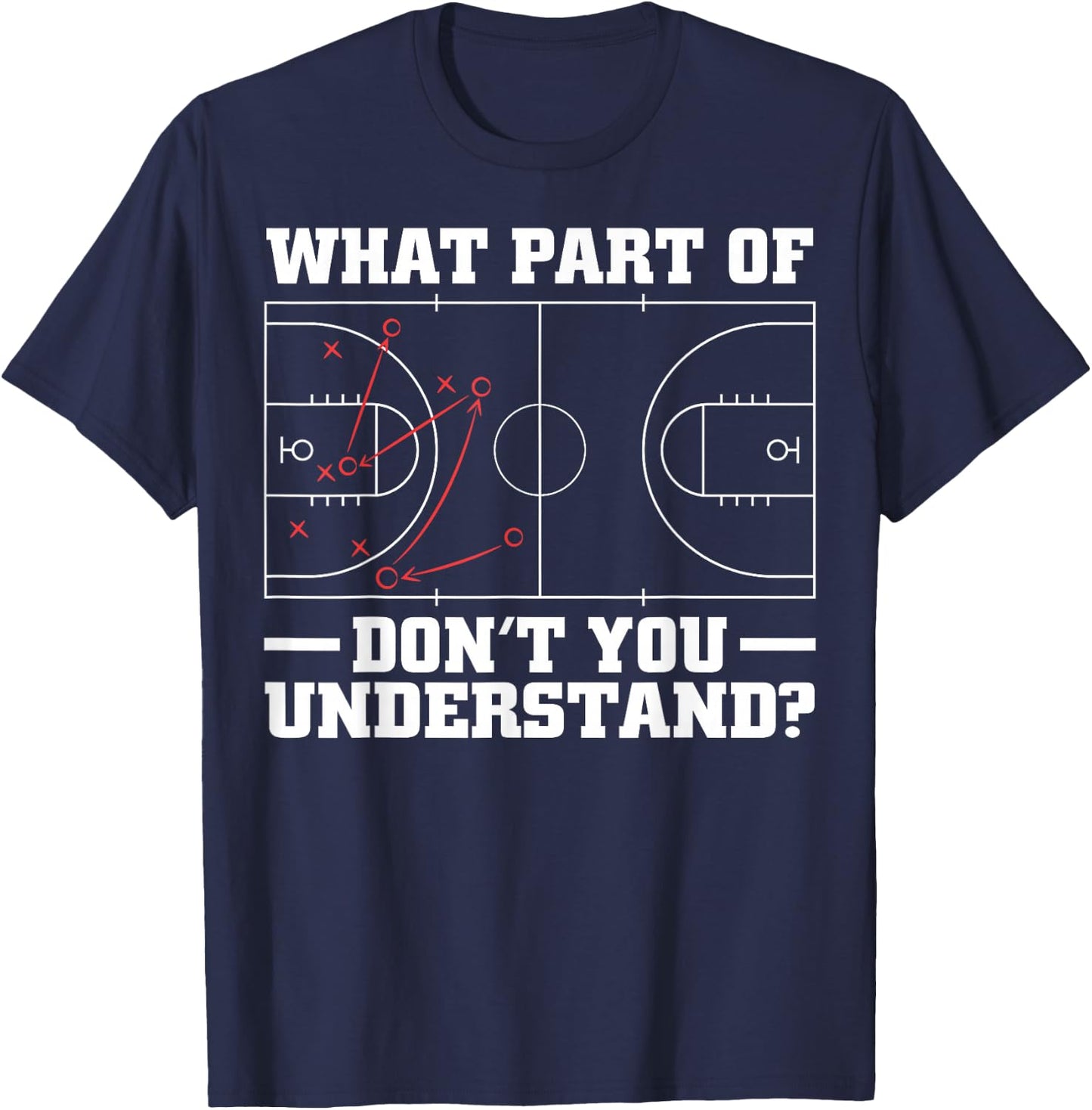 Funny Basketball Coach Women Tactic Diagram Board T-Shirt - T-Shirt | Navy