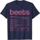 Beets Nutrition Facts Funny Thanksgiving Christmas Food T-Shirt - T-Shirt | Navy