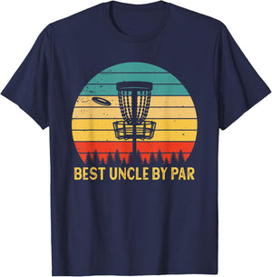 Vintage Best Uncle By Par Disc Golf Funny Father's Day T-Shirt - T-Shirt | Navy