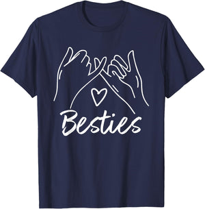 Besties BFF Friends Bestie Gifts Bestfriend Tops T-Shirt - T-Shirt | Navy