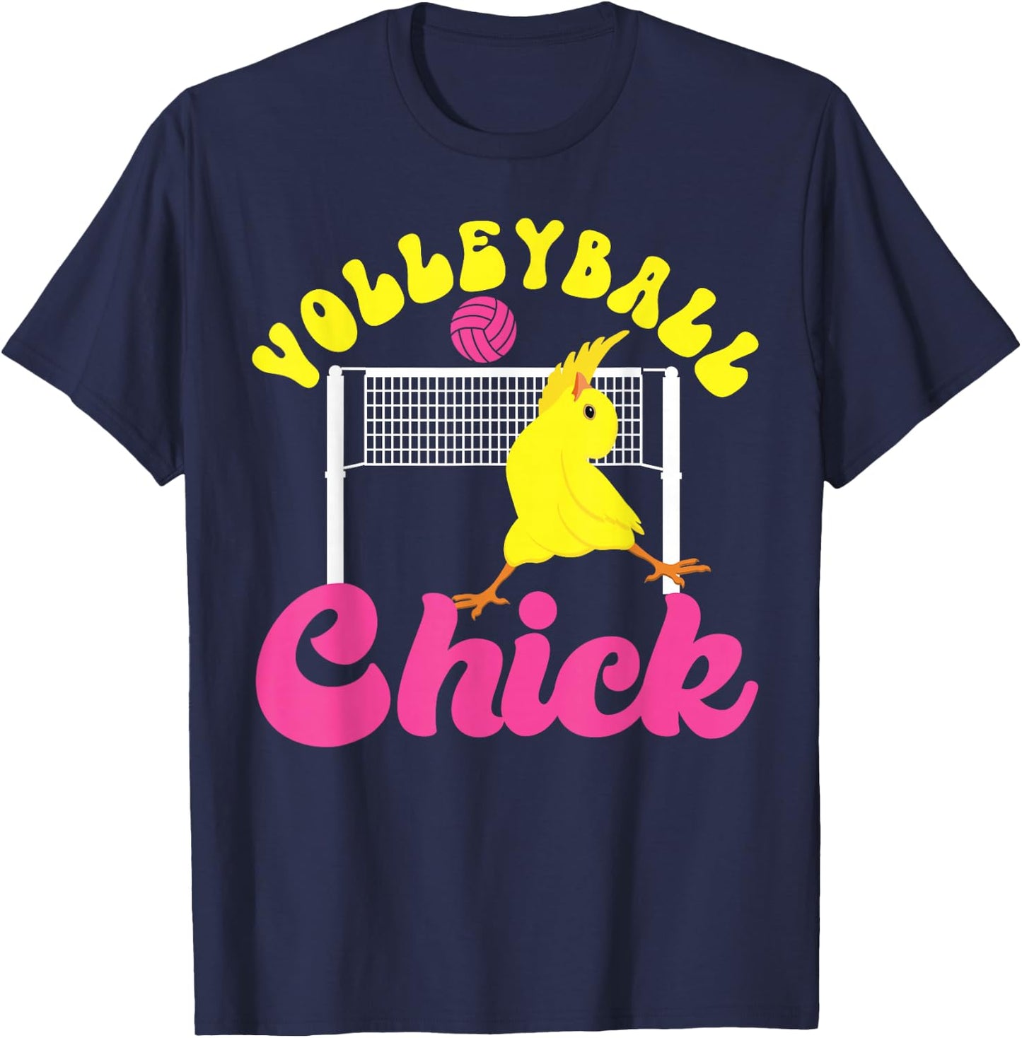 Volleyball Player Team Chicken Volleyball Chick T-Shirt - T-Shirt | Navy